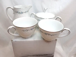 2 Beautiful Noritake Verda Cups 6355 Sugar Bowl Creamer Fine China made in Japan - Picture 1 of 10
