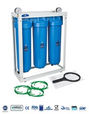 AQUAFILTER 20" Big Blue BB 3-Stage Whole House Water Filter System Housing