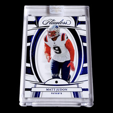 2022 Panini Flawless Gems MATT JUDON Encased SSP Blue Sapphire Patriots 9/15 #48