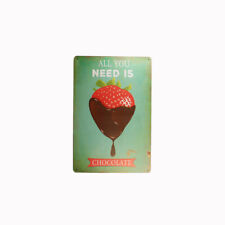Tin Sign CHOCOLATE STRAWBERRY  Sprint Drink Bar Whisky Rustic Look