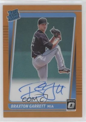 2021 Donruss Optic Rated Rookie Signatures Orange Prizm Braxton Garrett Auto RC - Image 1 of 2