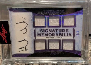 2021 Leaf Superlative Henrik Sedin 7/9 Auto Memorabilia Vancouver Canucks - Picture 1 of 2