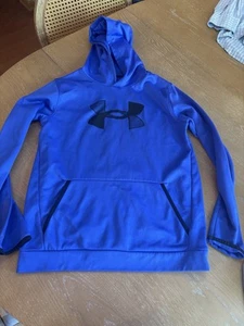 YXL Under Armour Hoodie Sweat Shirt Blue Cold Gear M32 - Picture 1 of 2