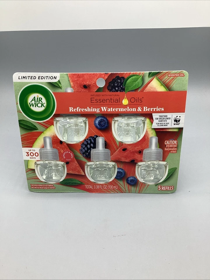 Air Wick Plug in Scented Oil Refill, 5 ct, Fresh Watermelon & Berries-NEW!!! - Image 1 of 4