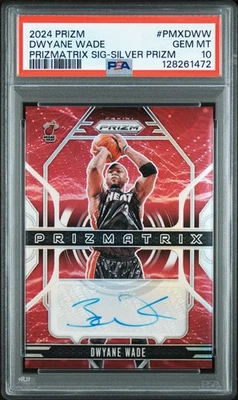 2024 PANINI PRIZM PRIZMATRIX SIGNATURES SILVER #PMXDWW DWYANE WADE PSA 10 AUTO - Image 1 of 2