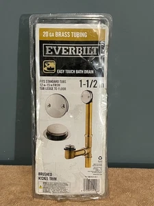 Everbilt Easy Touch 1 1/2" Latón Tubo Baño Drenaje Níquel Cepillado (1001 551 760) - Imagen 1 de 2