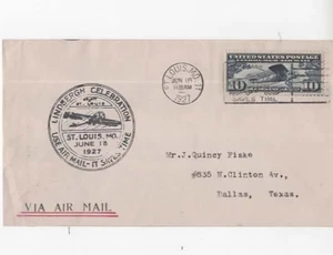 FDC #C10  Mellone #9 cachet  St. Louis Missouri  Lindbergh - Picture 1 of 2