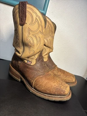 Men's Double H Graham Cowboy Boots Bison Size 8 2E Made In USA DH5305 Steel Toe - Image 1 of 4