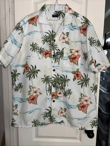 Tropical Storm Mens Palm Trees and Floral Hawaiian Button-Up Shirt XL. 3671 - Picture 1 of 5