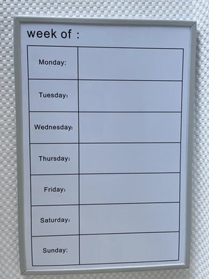 Magnetic Weekly Planner Dry Wipe Fridge Whiteboard Dry Erase Calendar Board 40cm - Image 1 of 4