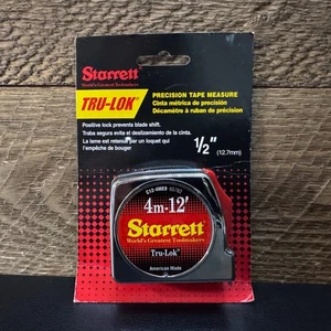 STARRETT Tru-Lok 4m-12' 1/2" Metric/SAE Tape Measure C12-4ME9 Vintage USA NOS - Picture 1 of 14
