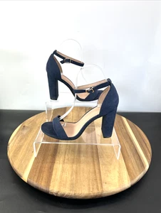 New Look Damen-Sandalen marineblau D'Orsay UK-Größe 5 Wildlederimitat Knöchelriemen mit Schnalle - Bild 1 von 18