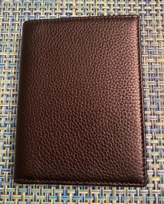 NWT COACH Black Pebbled Bi-Fold Unisex Card Case/Wallet 5391 - Image 1 of 4