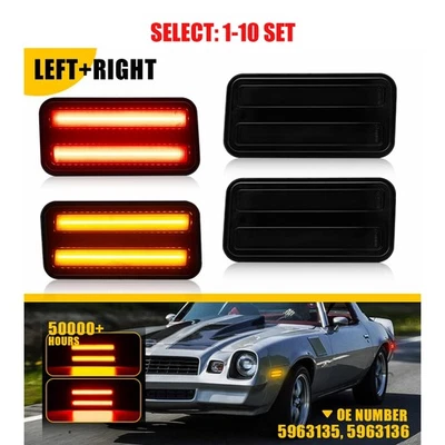 Luces de señalización laterales LED rojas ámbar delanteras traseras para Pontiac Firebird 70-1981 4-40x Foto 1 de 4