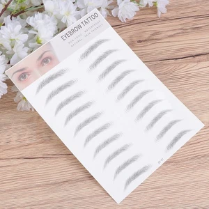 2 Pcs Brown Natural False Lashes Eyebrow Stickers Makeup Transfer - Afbeelding 1 van 12