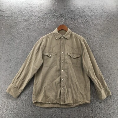 CE Schmidt Workwear Denim Shirt Mens M Beige Cotton Long Sleeve Button Collared - Image 1 of 4