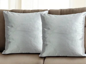 Cushion Covers Satin White Silk Set of - 2 Plain 18X18" 45X45cm Quality Fabric - Picture 1 of 5