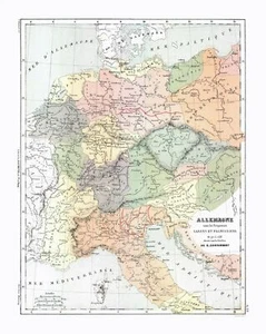 Historic Map - Germany Italy - Cortambert 1880 - 23 x 29.43 - Vintage Wall Art - Picture 1 of 20