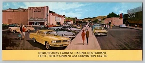 Nugget Reno/Sparks Largest Casino Classic Cars People VTG UNP Panoramic Postcard - Picture 1 of 3