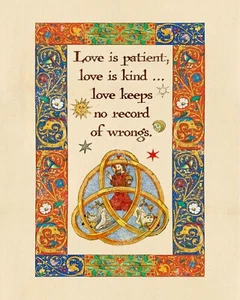 Love Remixed Historical Illuminated Manuscript 8 x 10 Art Print for Framing - Picture 1 of 4