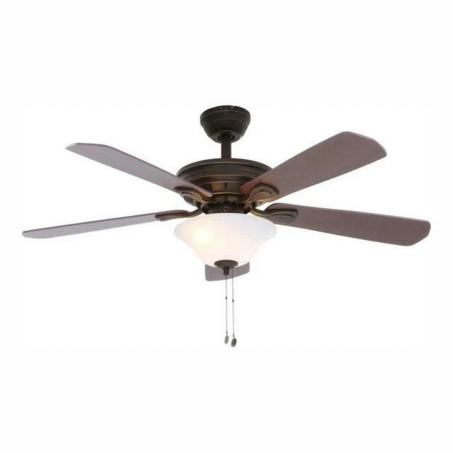 Hampton Bay Wellston 44" LED Indoor Ceiling Fan with Light Kit - Oil Rubbed Bronze