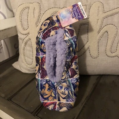 Jasmine Disney Fuzzy Babba Slipper Socks Girls M/L 13-4 Non Slip New 1182 Ariel - Image 1 of 2
