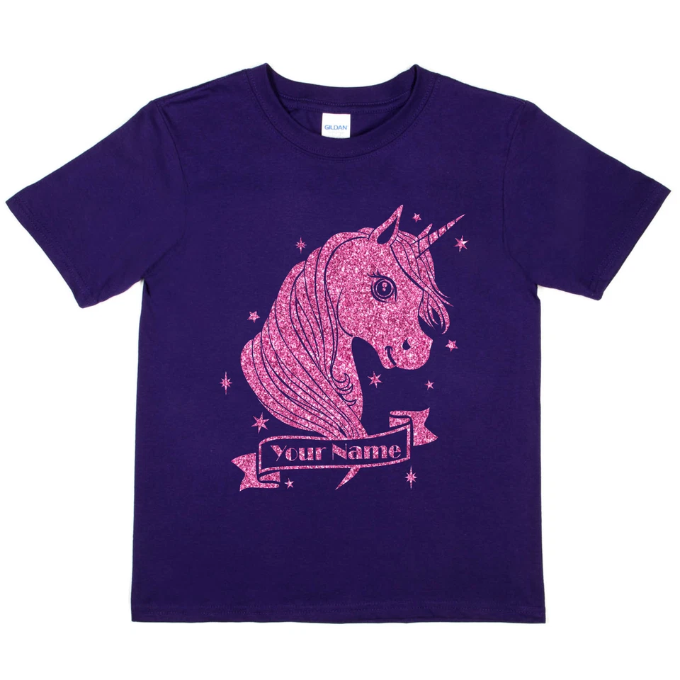 SG GILDAN FRUIT Girls Personalised T-Shirt Birthday Present Unicorn Your Name First Name