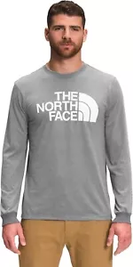 THE NORTH FACE Men's Half Dome Long Sleeve Tee TNF Meld Grey Heather/TNF White S - Picture 1 of 2