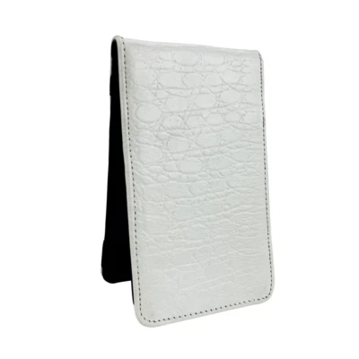 White Croc Sunfish Leather Golf Scorecard /Yardage Book Holder / Cover