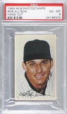 1969 Sports Collectors Photostamps Bob Allison PSA 6