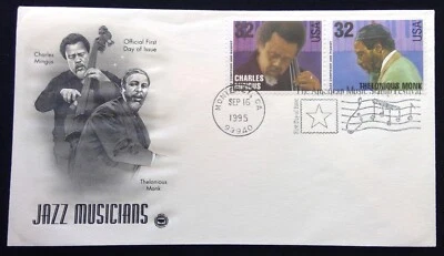 Scott 2989 2990 FDC Charles Mingus Thelonious Monk American Music STRIP2 PCS - Image 1 of 3