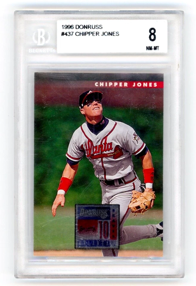 Chipper Jones #437 (1996 Donruss) Baseball Card, Atlanta Braves, Beckett NM-MT 8 - Image 1 of 2