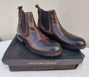 Botas Chelsea JJ Carston Jack Jones para hombre talla 8 EUR 42 NUEVAS EN CAJA PRECIO DE VENTA SUGERIDO POR EL FABRICANTE £70 marrón - Imagen 1 de 13