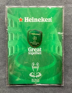 Vintage Spilla Pin distintivo Birra HEINEKEN Champions League Final Roma 2009 - Picture 1 of 3