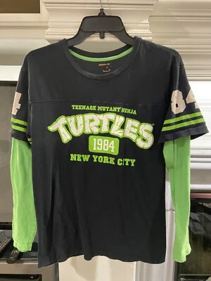 TMNT 忍者神龟长袖衬衫青少年尺寸 XXL 18 GUC — 第 1/4 张图片