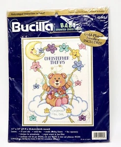 Vtg Rare Bucilla Celestial Baby cross stitch 1999 pattern only - Picture 1 of 2