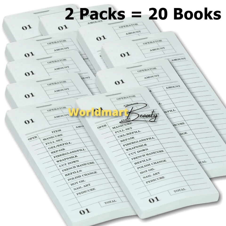 Libro de cheques de boletos de salón de uñas 100 quilates/libro (2 paquetes = 20 libros) Foto 1 de 1