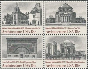 Block of 4 stamps - Scott 1928-31 - 18 cent - Architecture - 1981 - MNH - Picture 1 of 1