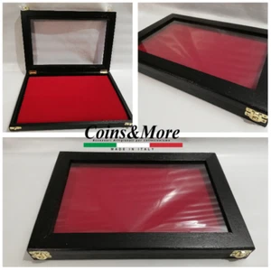 Cofanetto vetrinetta per collezionismo espositore vetrina display legno Bacheca - Picture 1 of 5