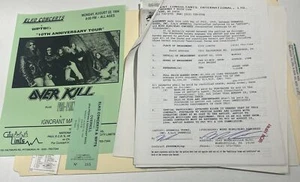 Overkill Concert Contract 1994 Pittsburgh PA - Picture 1 of 1