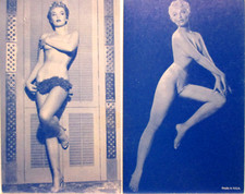 LOT OF 2 'LILY ST CYR' PINUP MUTOSCOPE CARDS, BURLESQUE STRIPPER/LINGERIE MODEL