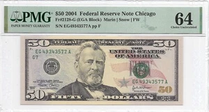 2004 $50 CHICAGO FRN. PMG Choice Uncirculated 64 Banknote. - Picture 1 of 2