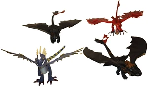 Lot of 4 How to Train Your Dragon Figures Hookfang Stormfly Toothless Night Fury - Picture 1 of 9