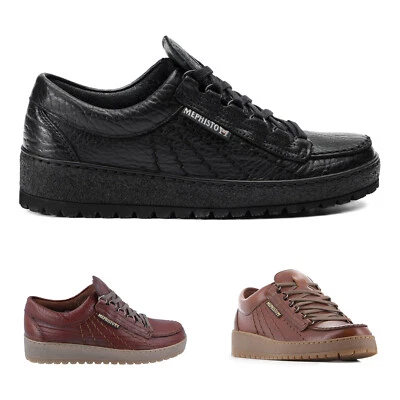 Mephisto Mens Shoes Rainbow Casual Lace-Up Low-Profile Flats Leather