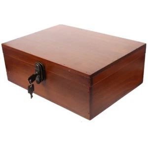 Wooden Jewellery Box Beautiful Keepsake Storage Organizer Locked Jewellery - Picture 1 of 12