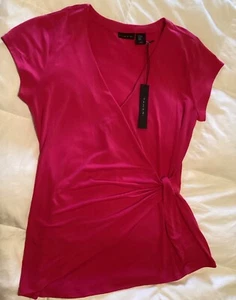 Tahari Lagenlook Wickel Stretch Shirt Damen Größe M - Neu - Bild 1 von 7