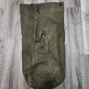 Vintage US Military Army Green Duffle Bag Canvas 36x22 Large GI Surplus Canvas - Bild 1 von 10