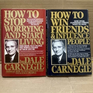  Dale Carnegie LOT of 2 How to Win Friends Influence Stop Worrying Motivational - Bild 1 von 2