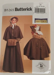 Butterick B5265 Pattern Misses Historical Cape, Skirt, Bonnet Size EE 14-20, NEW - Picture 1 of 4