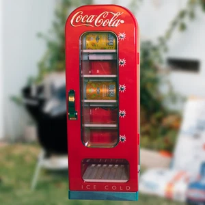 Retro Coca Cola Vending Fridge 10 Can Machine Mini Soda Refrigerator Coke Cooler - Picture 1 of 7